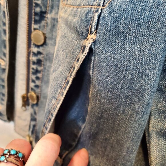Democracy "Artisan Crafted" Blue Denim Jean Jacket - Size Small - Picture 6 of 10